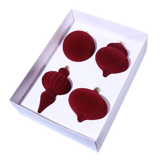 4 шт. Бархатные елочные шары Пластиковый флокированный декор с металлическими подвесками Праздничные украшения для дома для елки каминной полки вино красного
4 шт. Бархатные елочные шары Пластиковый флокированный декор с металлическими подвесками Праздничные украшения для дома для елки каминной полки вино красного