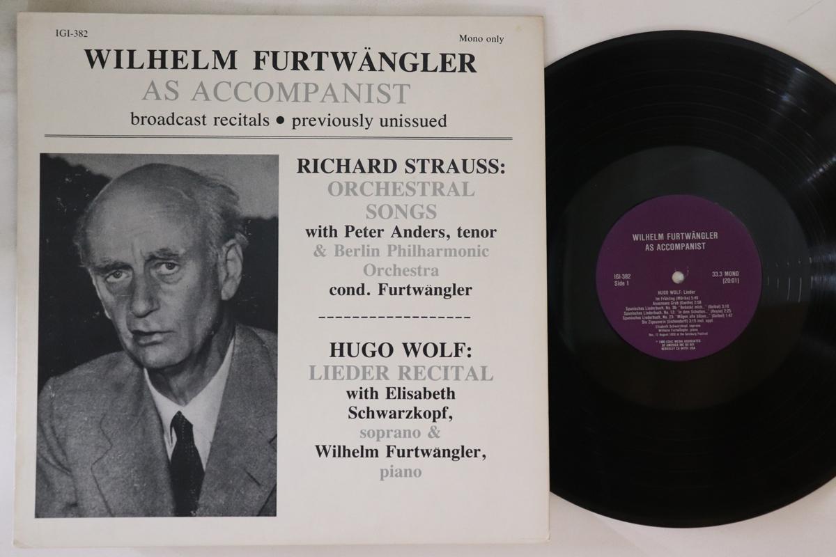 LP Record WILLIAM FURTTWANGLER Richard Strauss Orchestrals Songs IGI382 I GRANDI INTER 1980 US Classical Used
LP Record WILLIAM FURTTWANGLER Richard Strauss Orchestrals Songs IGI382 I GRANDI INTER 1980 US Classical Used
