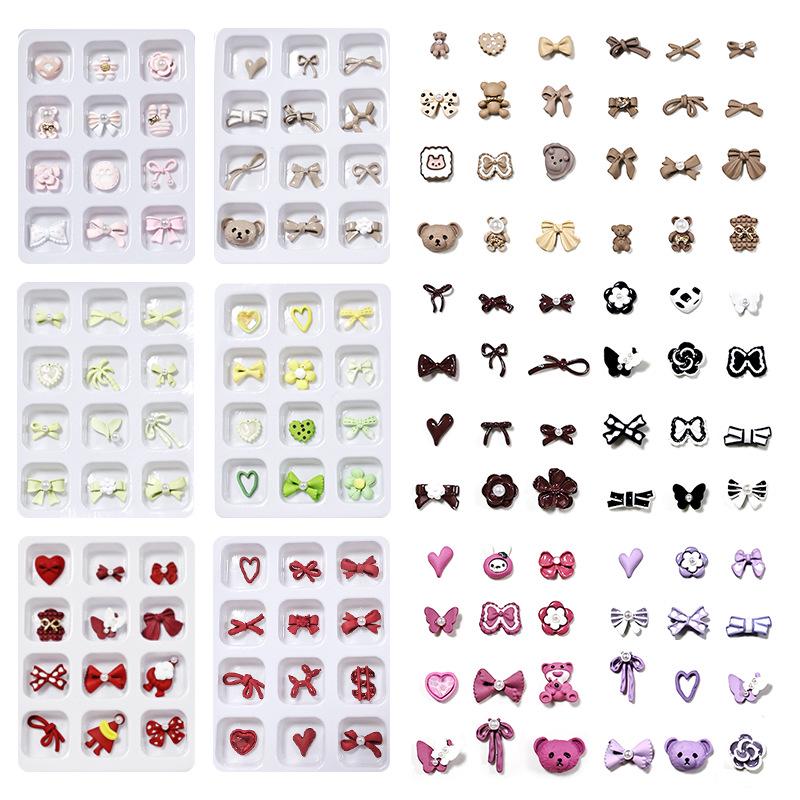 Nail Art Accessories: Metal Bowknot, Heart, Pearl, Bow Tie, Bear, Camellia, Cartoon Alloy Decorations (12 Pieces)
Nail Art Accessories: Metal Bowknot, Heart, Pearl, Bow Tie, Bear, Camellia, Cartoon Alloy Decorations (12 Pieces)