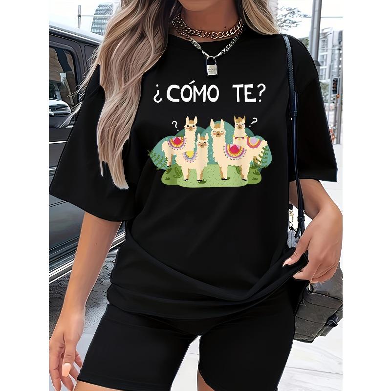 Women S Funny Spanish T-Shirt - Cute Cartoon Alpaca Print, Slim Fit Short Sleeve Round Neck Casual Everyday Top, Machine Washable All-Season S чёрный
Women S Funny Spanish T-Shirt - Cute Cartoon Alpaca Print, Slim Fit Short Sleeve Round Neck Casual Everyday Top, Machine Washable All-Season S чёрный