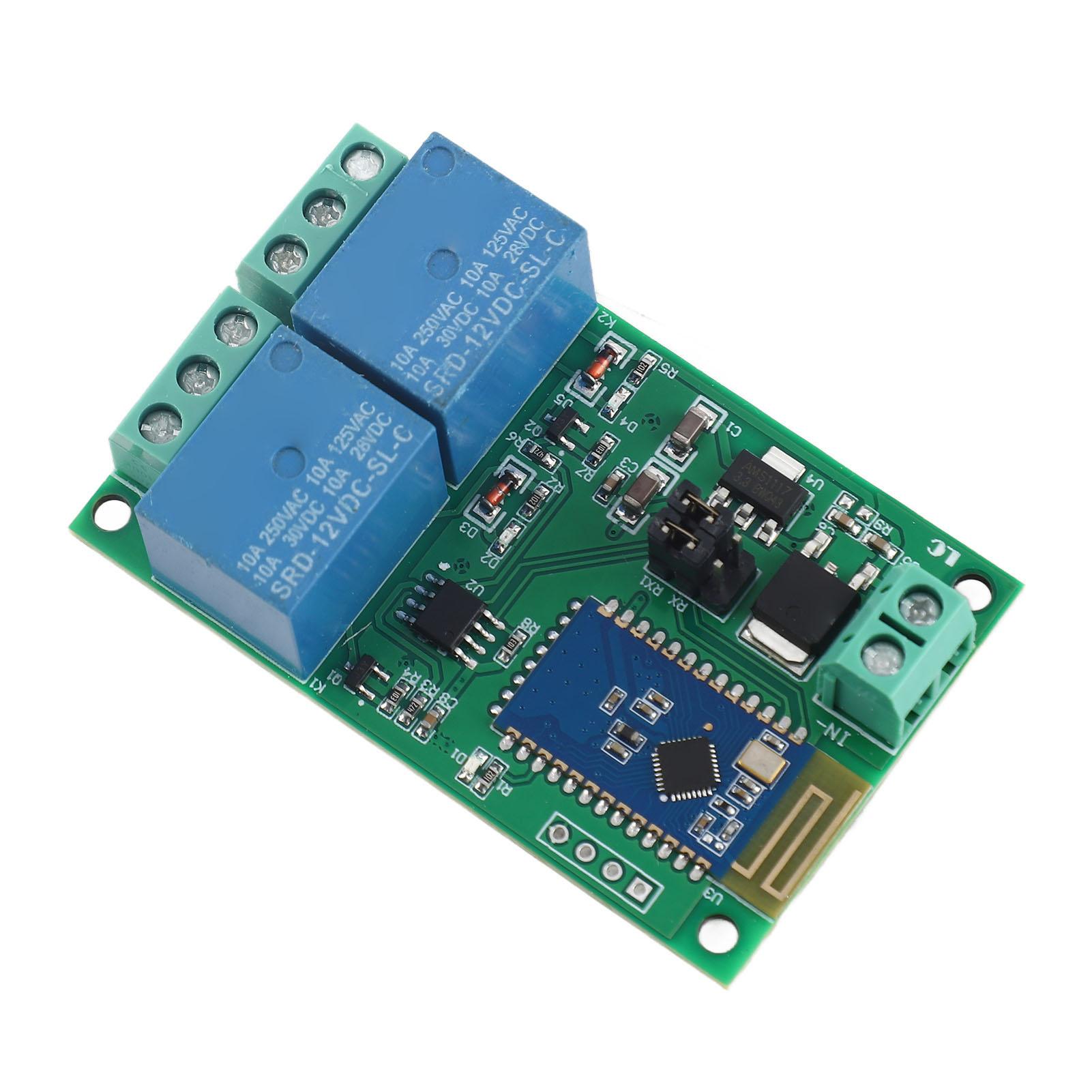 Relay Module 2 Channel Bluetooth Board APP Remote Switch Control with Light Indicator DC 12V
Relay Module 2 Channel Bluetooth Board APP Remote Switch Control with Light Indicator DC 12V