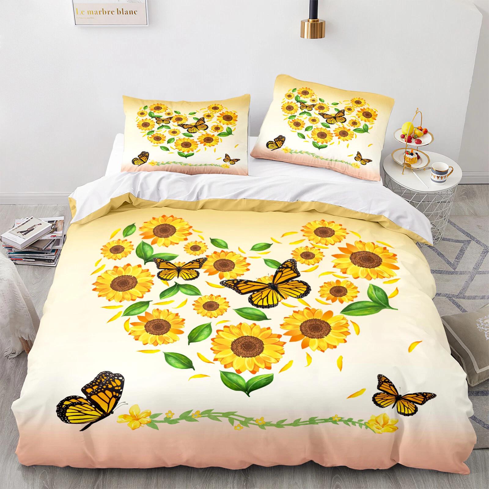Sunflower & Butterfly Heart Bedding Set – Yellow Floral Duvet Cover Set, Perfect Gift for Nature Lovers, Fits Twin/Full/Queen/King Size Beds Baby 100x135cm
Sunflower & Butterfly Heart Bedding Set – Yellow Floral Duvet Cover Set, Perfect Gift for Nature Lovers, Fits Twin/Full/Queen/King Size Beds Baby 100x135cm