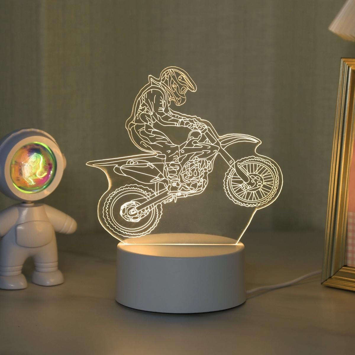 USB 3D motorcycle expert creative night light, home decoration living room bedroom decoration light, birthday holiday gift WHITE жёлтый
USB 3D motorcycle expert creative night light, home decoration living room bedroom decoration light, birthday holiday gift WHITE жёлтый