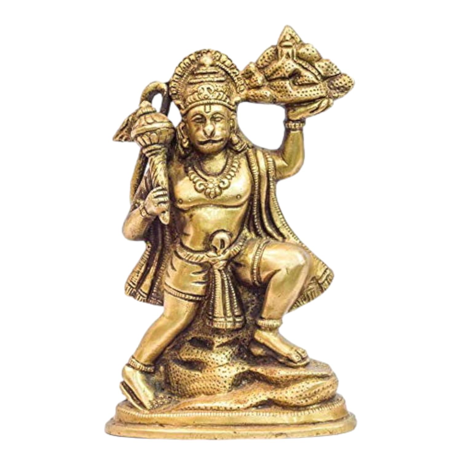 Ashtadhatu Brass Shri Hanuman Ji Idol, Bajrang Bali Statue, Gold - 6 Inch
Ashtadhatu Brass Shri Hanuman Ji Idol, Bajrang Bali Statue, Gold - 6 Inch
