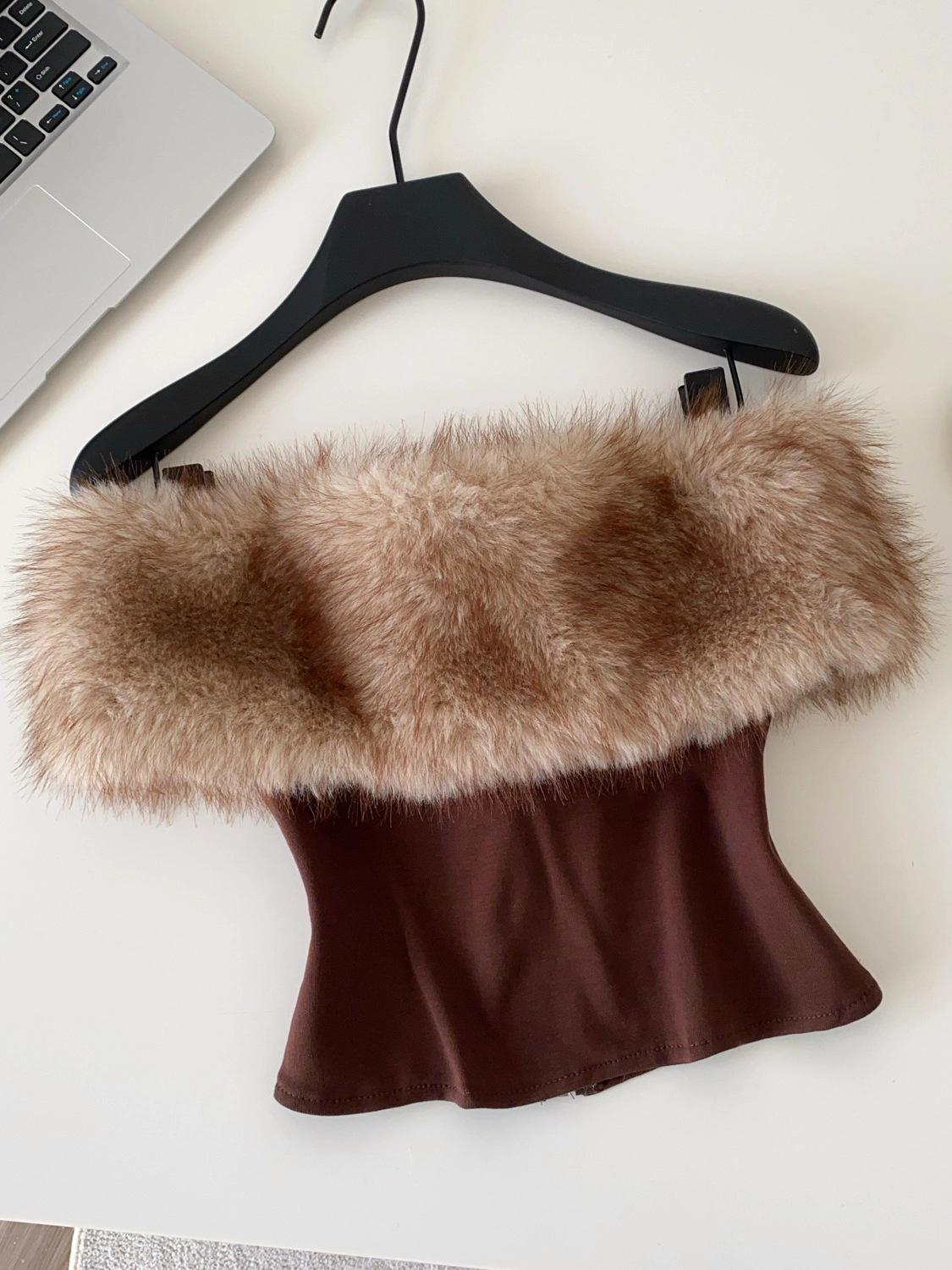 Chic Fur-Trim Strapless Camisole: Sweet & Spicy Nightclub Essential Large коричневый
Chic Fur-Trim Strapless Camisole: Sweet & Spicy Nightclub Essential Large коричневый
