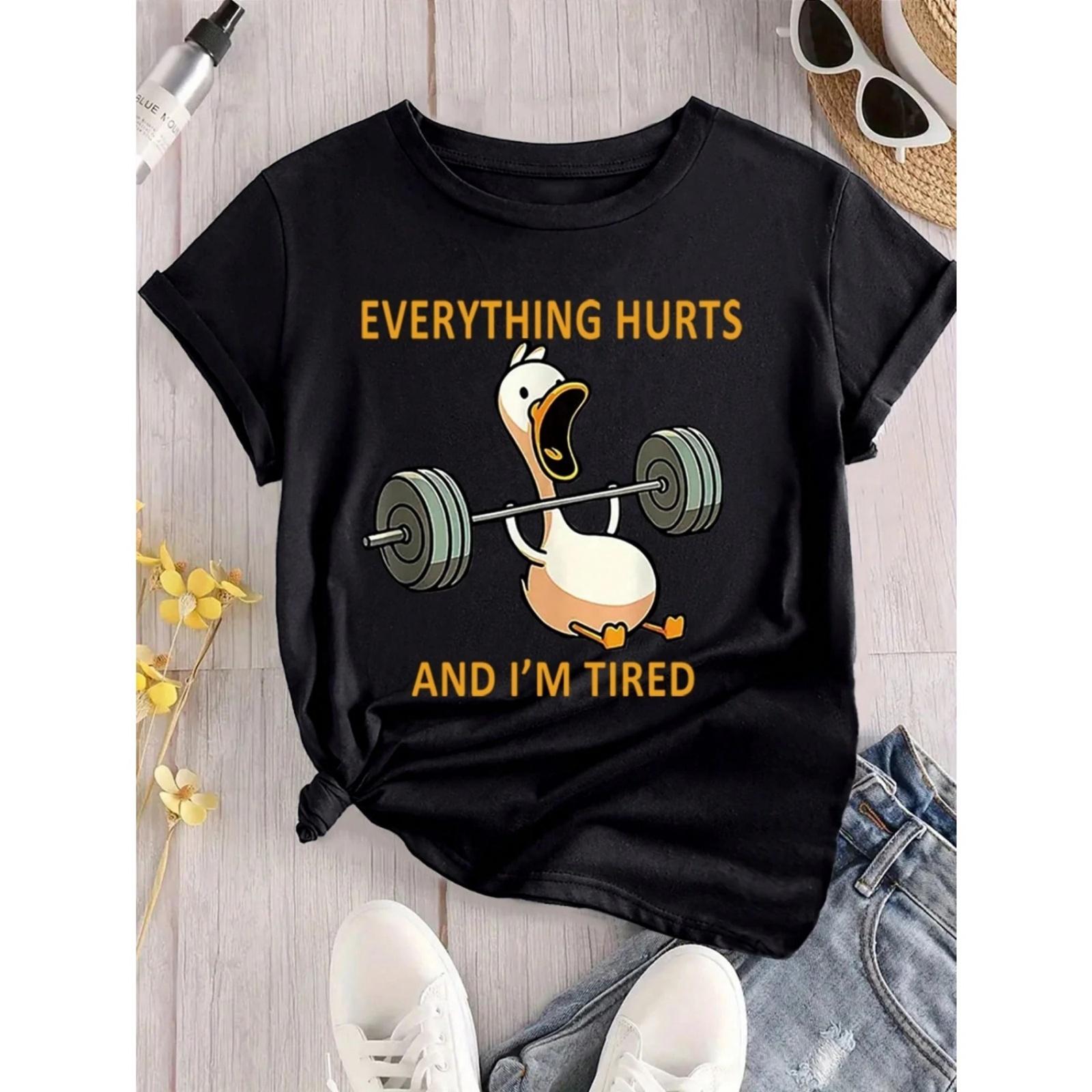 Cartoon duck weightlifting print short-sleeved T-shirt casual and versatile style suitable for summer daily wear and going out XXXXXL чорний
Cartoon duck weightlifting print short-sleeved T-shirt casual and versatile style suitable for summer daily wear and going out XXXXXL чорний