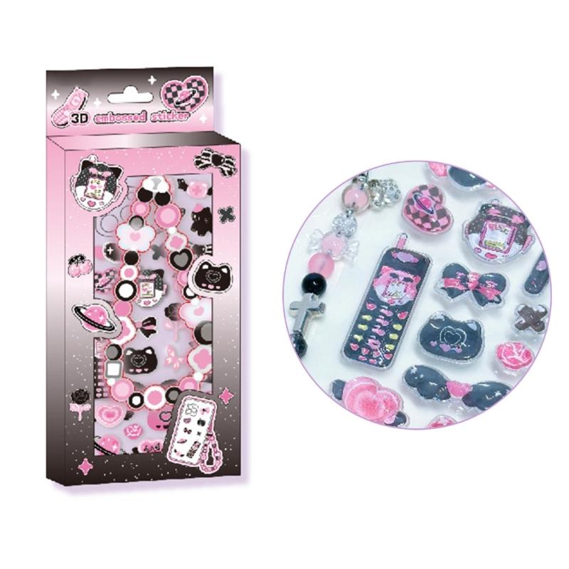 Decorative Sticker Phone Chain Charm Set Embossed PVC/PET Sticker for Scrapbooking Journal Laptop Phone Case Decoration
Decorative Sticker Phone Chain Charm Set Embossed PVC/PET Sticker for Scrapbooking Journal Laptop Phone Case Decoration