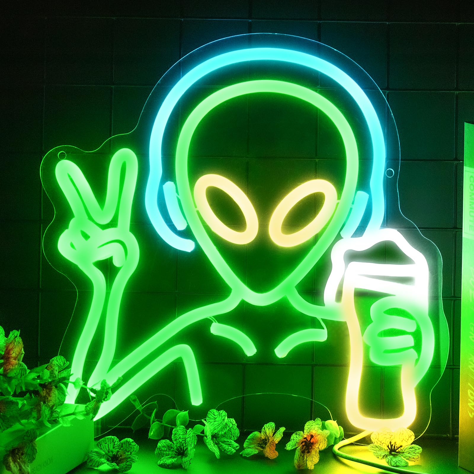 Alien Neon Sign for Game Room, Party, Bedroom & Man Cave Decor for Teens and Kids Girl Room Decor -Best Gamer Gifts for Boys
Alien Neon Sign for Game Room, Party, Bedroom & Man Cave Decor for Teens and Kids Girl Room Decor -Best Gamer Gifts for Boys