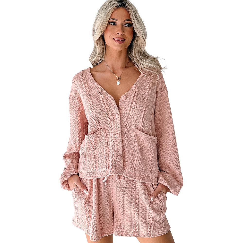 Shi Ying Women s Plain Color Long Sleeve Cardigan with Pockets and Shorts Two-Piece Suit. Large рожевий
Shi Ying Women s Plain Color Long Sleeve Cardigan with Pockets and Shorts Two-Piece Suit. Large рожевий