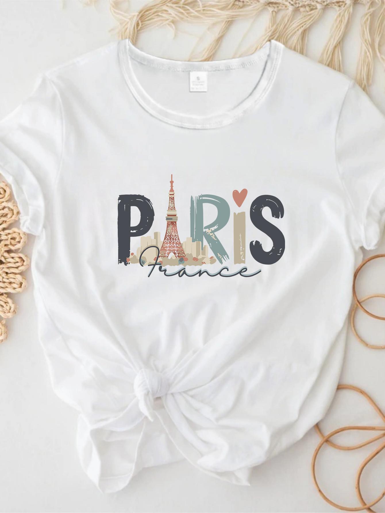 Design Elasticity Round Casua Spring Summer Travel Souvenir Womens Paris France Graphic Print Short Sleeve Shirt Hearts Tops S
Design Elasticity Round Casua Spring Summer Travel Souvenir Womens Paris France Graphic Print Short Sleeve Shirt Hearts Tops S