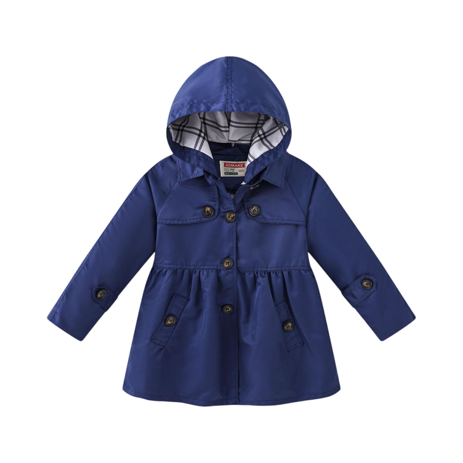 Girls Detachable Hood Trench - Solid Color Belted Coat 130 тёмно-синий
Girls Detachable Hood Trench - Solid Color Belted Coat 130 тёмно-синий