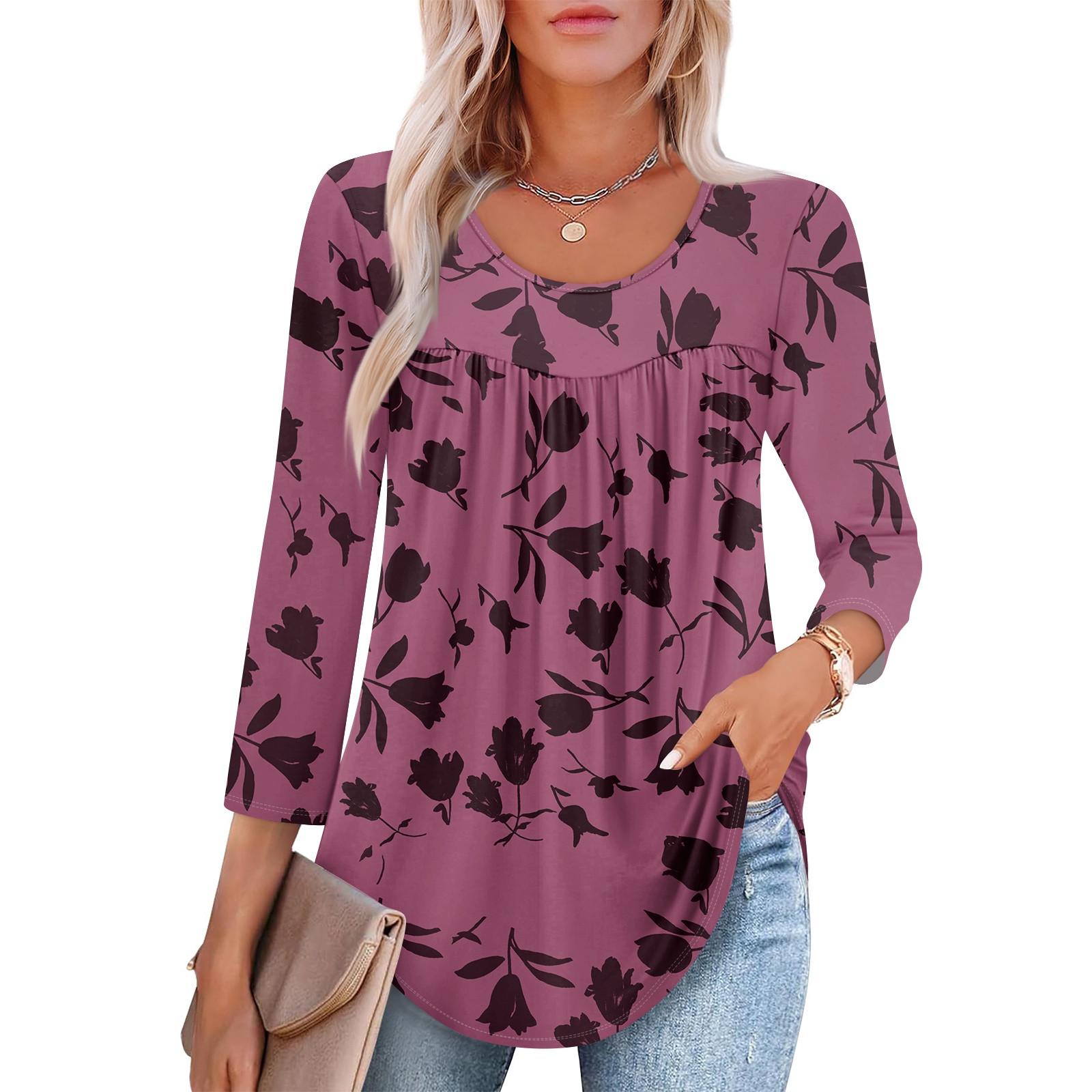 Женский модный топ с рукавом семь восьмых, круглым вырезом, плиссированный, повседневный, с принтом M
Женский модный топ с рукавом семь восьмых, круглым вырезом, плиссированный, повседневный, с принтом M