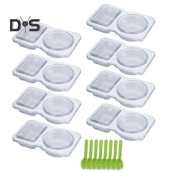 Набор из 8 контейнеров для соуса, контейнер для приправ с двумя отделениями, с крышками, вилками, мини-пластиковые контейнеры для закусок, контейнер для закусок, который можно мыть в посудомоечной машине 8pcs
Набор из 8 контейнеров для соуса, контейнер для приправ с двумя отделениями, с крышками, вилками, мини-пластиковые контейнеры для закусок, контейнер для закусок, который можно мыть в посудомоечной машине 8pcs