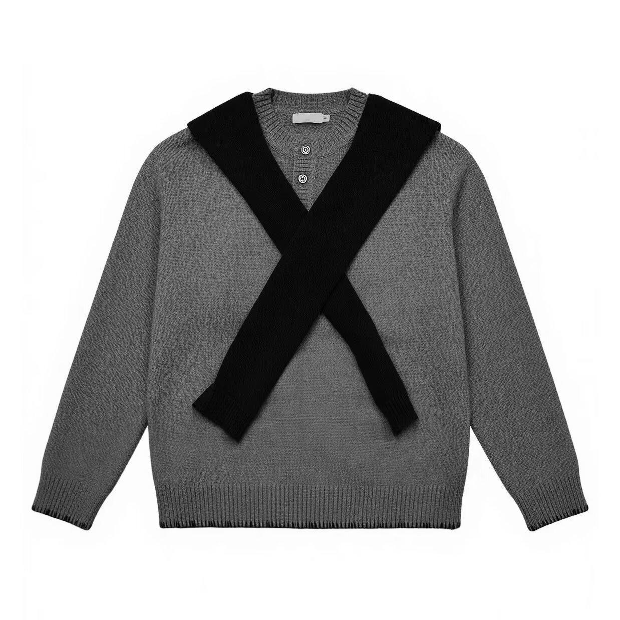 Men s Korean Style Henley Collar Sweater with Fake Two-Piece Shawl Design - Contrasting Color Knitwear XL сірий колір
Men s Korean Style Henley Collar Sweater with Fake Two-Piece Shawl Design - Contrasting Color Knitwear XL сірий колір