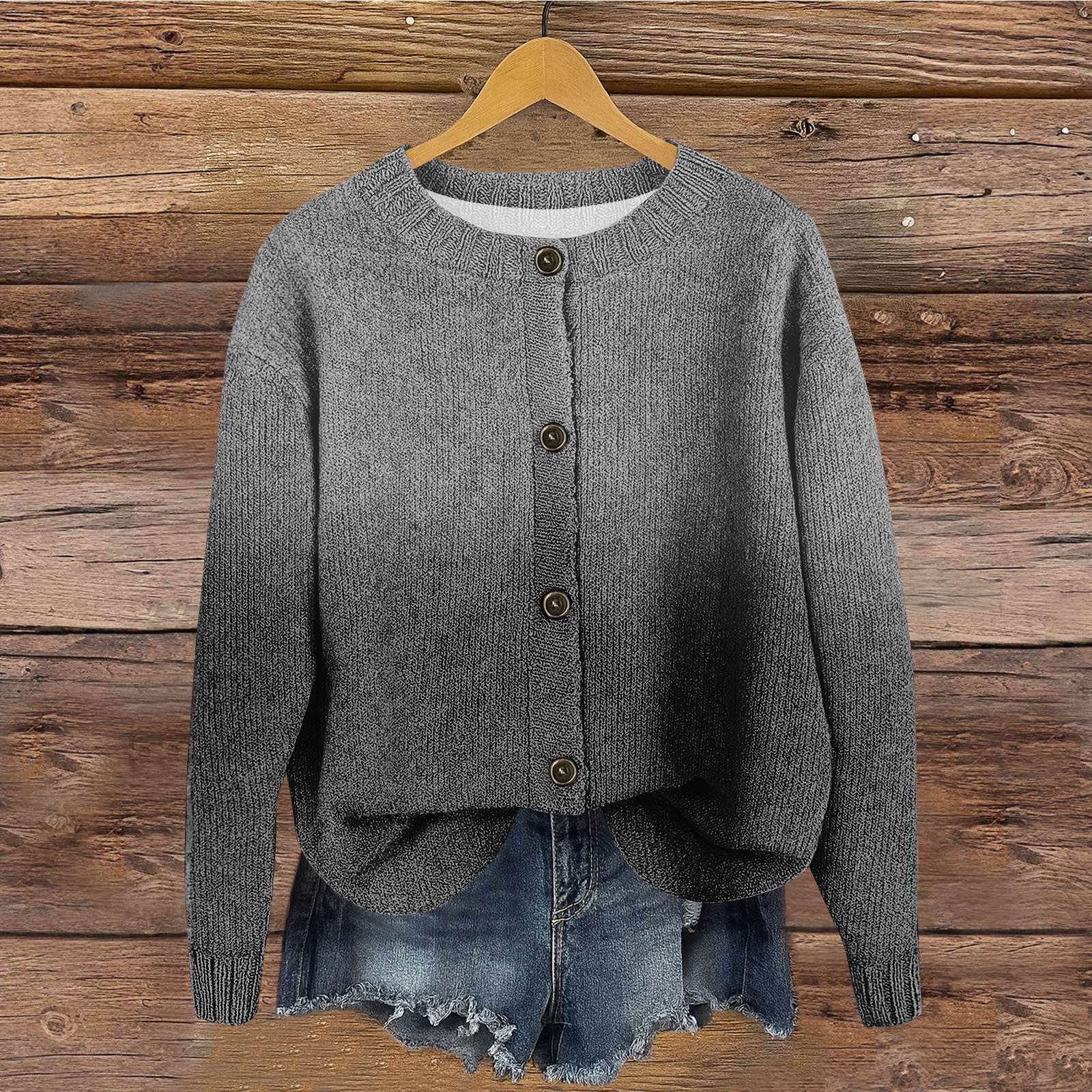 Женский винтажный вязаный кардиган-жакет на пуговицах с градиентным принтом S чёрный
Женский винтажный вязаный кардиган-жакет на пуговицах с градиентным принтом S чёрный