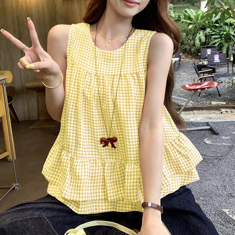 ZANZEA Женские повседневные летние майки без рукавов с круглым вырезом и принтом в клетку 3XL жёлтый
ZANZEA Женские повседневные летние майки без рукавов с круглым вырезом и принтом в клетку 3XL жёлтый