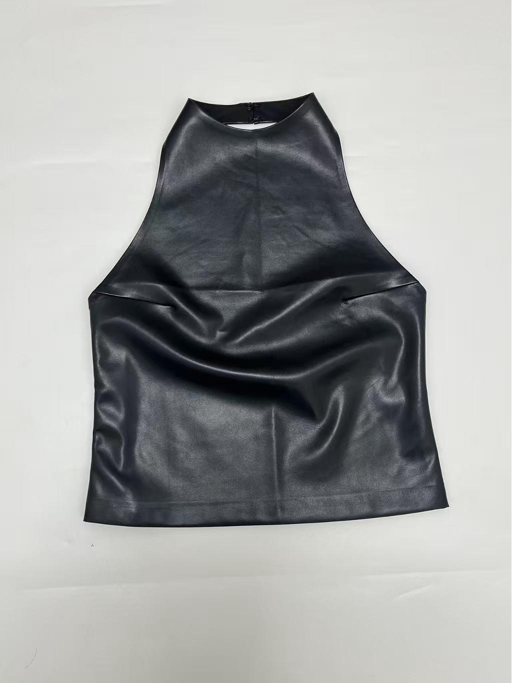 Off-the-Shoulder Halter Leather Vest Women s Summer Cropped Backless Top Small чёрный
Off-the-Shoulder Halter Leather Vest Women s Summer Cropped Backless Top Small чёрный