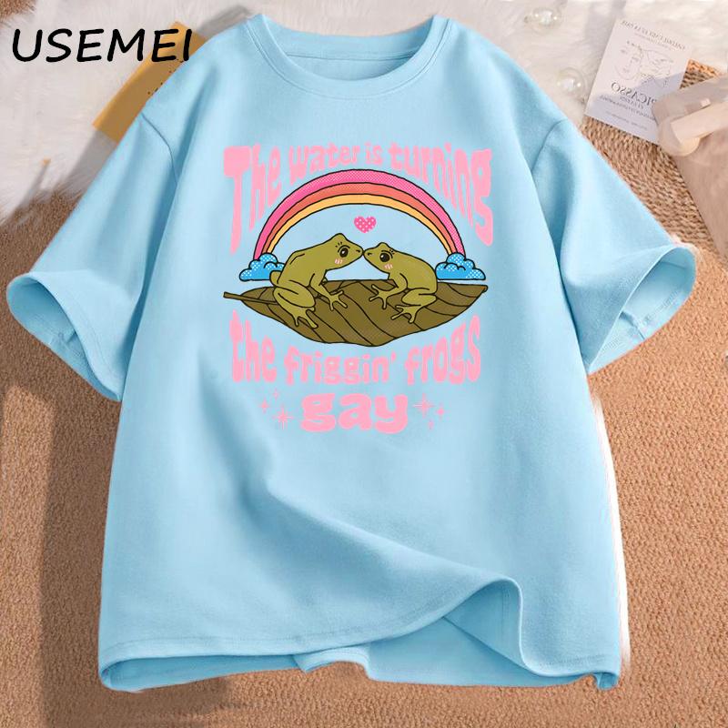 Gay Frog Lovers TShirt Women Lesbian Frogs LGBTQ Pride Tee Shirt Bisexual Pride Graphic T Shirts Cotton Short Sleeve Clothing 4XL
Gay Frog Lovers TShirt Women Lesbian Frogs LGBTQ Pride Tee Shirt Bisexual Pride Graphic T Shirts Cotton Short Sleeve Clothing 4XL