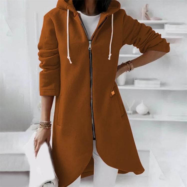 New Women s Autumn Winter Mid Length Loose Hooded Windbreaker Jacket Solid Zipper Outdoor Cardigan Coat Outwear 5XL кавовий
New Women s Autumn Winter Mid Length Loose Hooded Windbreaker Jacket Solid Zipper Outdoor Cardigan Coat Outwear 5XL кавовий