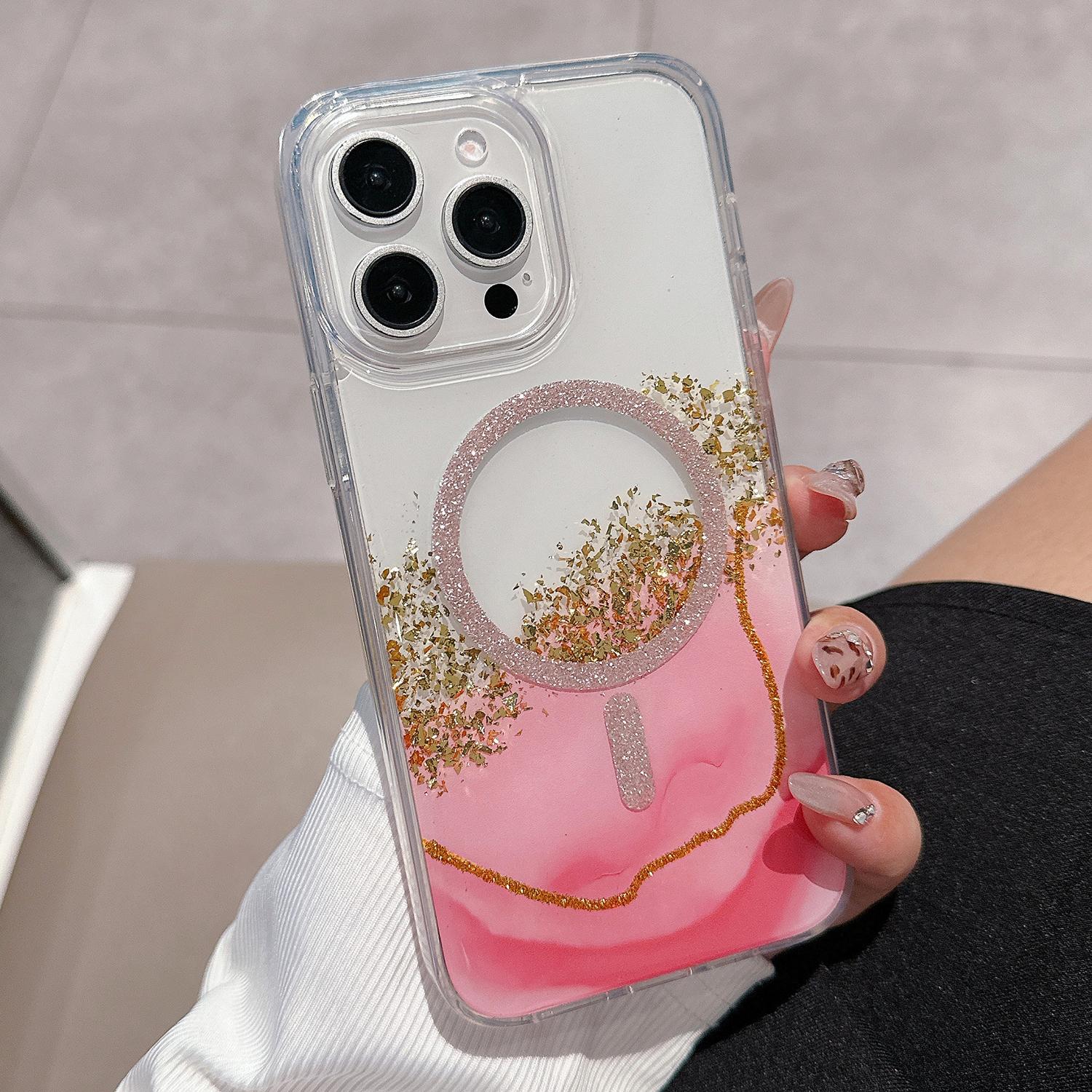 For iPhone 14 Pro Max Case Compatible with MagSafe Epoxy Marble Texture PC+TPU Phone Cover Pink
For iPhone 14 Pro Max Case Compatible with MagSafe Epoxy Marble Texture PC+TPU Phone Cover Pink