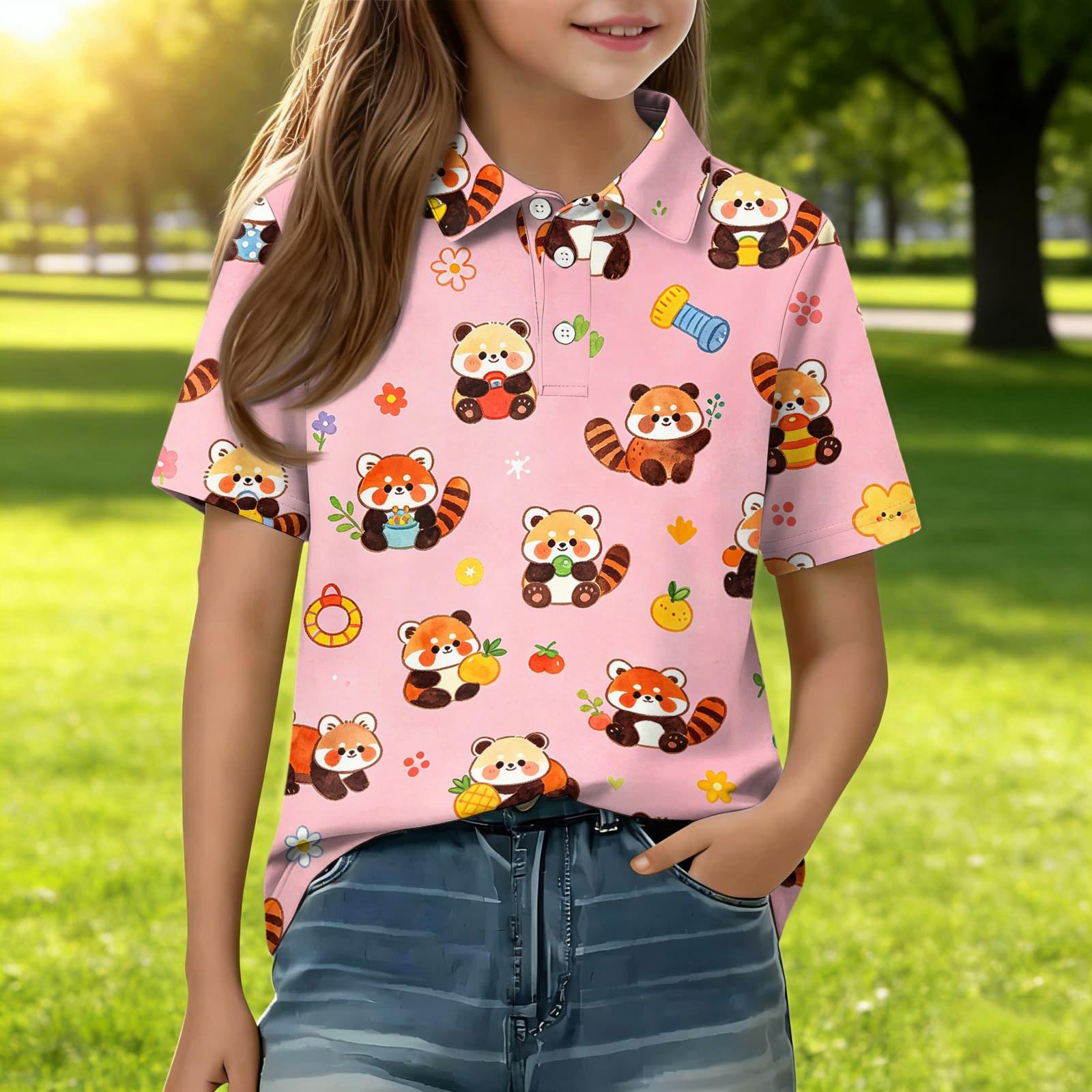 Kids Short Sleeve Polo Shirt Animal Print Casual Tee Soft Comfortable Lightweight Top for Boys and Girls Suitable for Daily Wear 130 розовый
Kids Short Sleeve Polo Shirt Animal Print Casual Tee Soft Comfortable Lightweight Top for Boys and Girls Suitable for Daily Wear 130 розовый