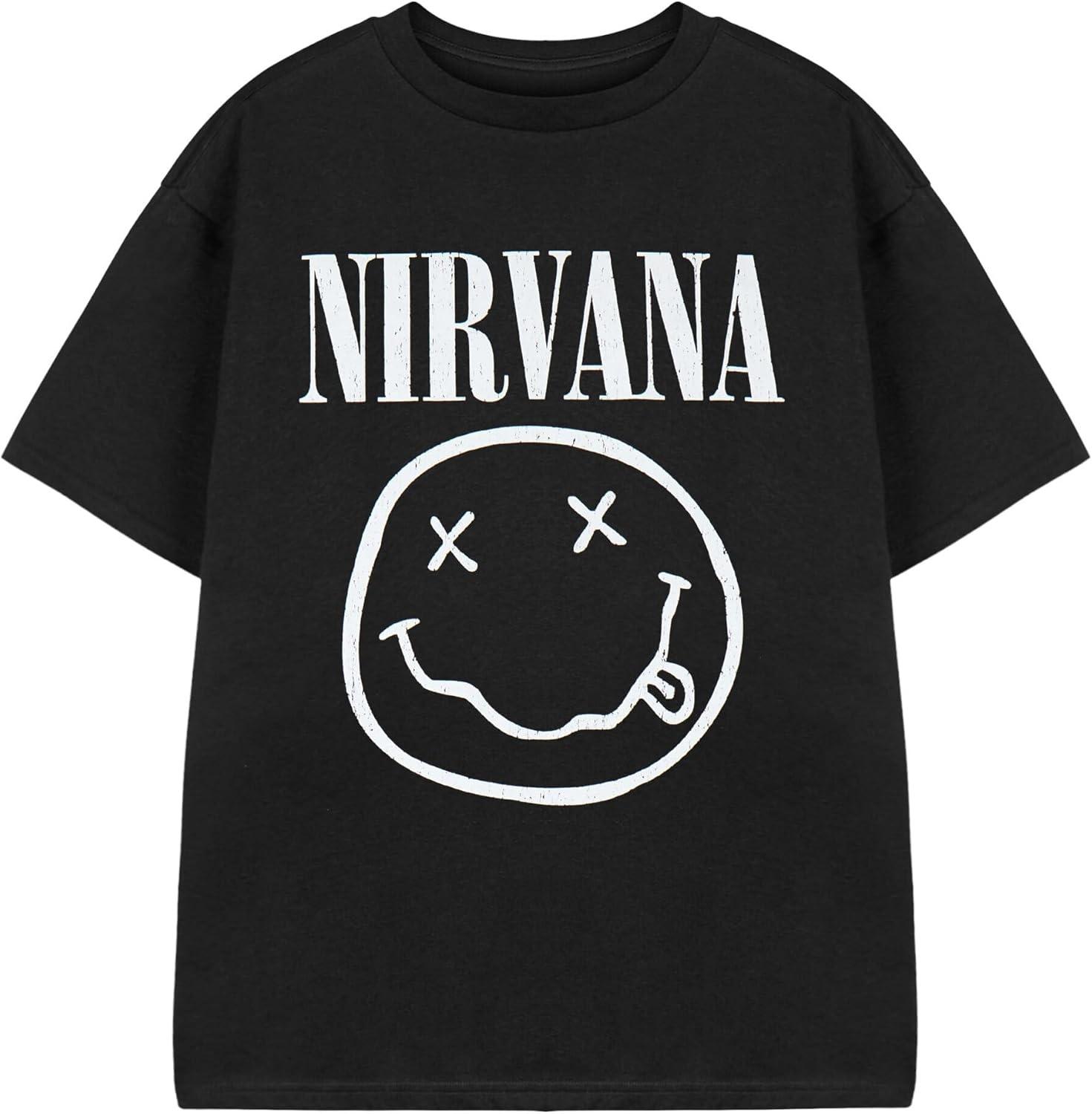 Nirvana Kids T-Shirt _ Boys & Girls Short Sleeve Graphic Tee in Black Classic Grunge Distressed Band Logo Print Apparel Top XL
Nirvana Kids T-Shirt _ Boys & Girls Short Sleeve Graphic Tee in Black Classic Grunge Distressed Band Logo Print Apparel Top XL