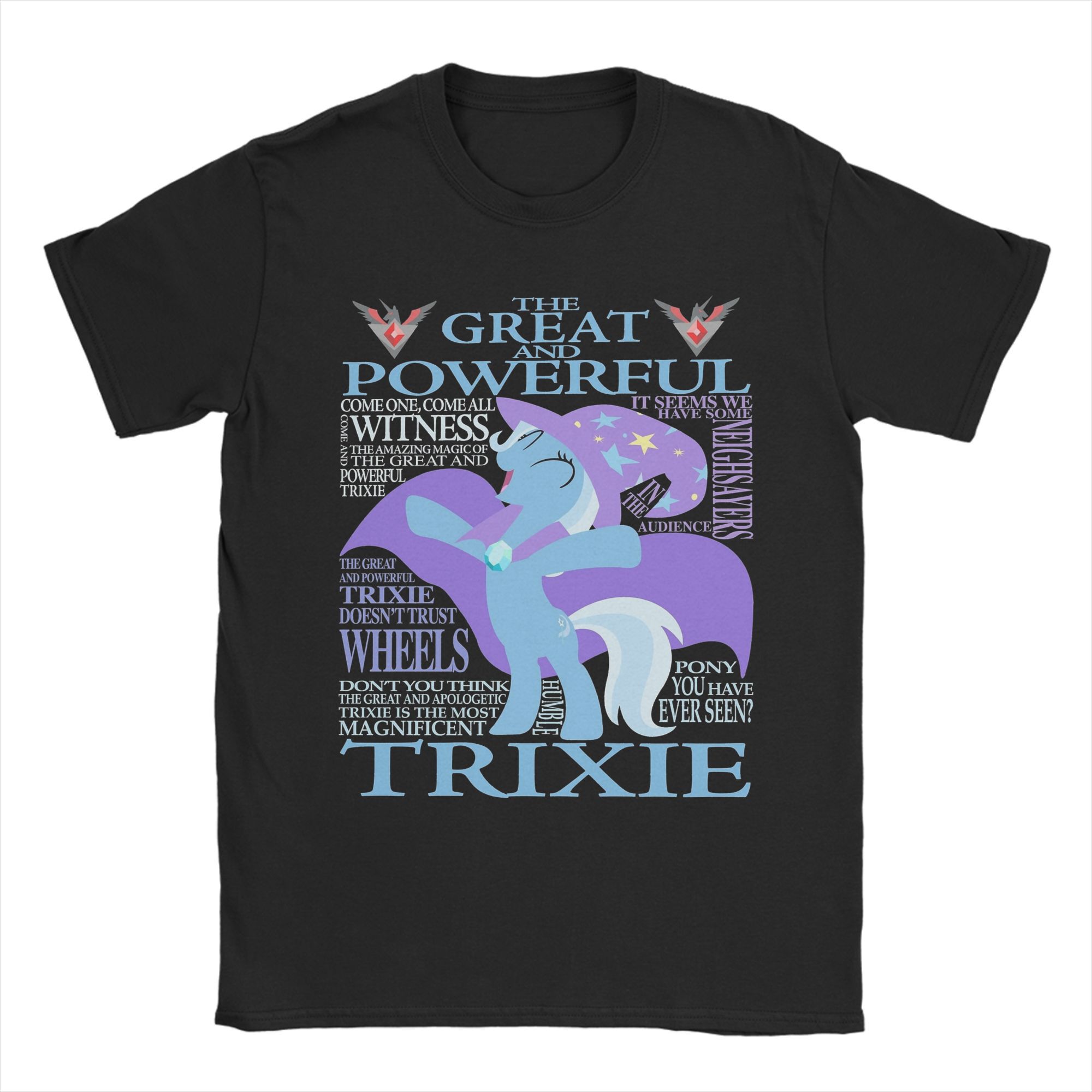The Great and Powerful Trixie MLP TShirt for Men Women Fashion Cotton Tee Shirt Short Sleeve T Shirts Gift Idea Clothing L
The Great and Powerful Trixie MLP TShirt for Men Women Fashion Cotton Tee Shirt Short Sleeve T Shirts Gift Idea Clothing L