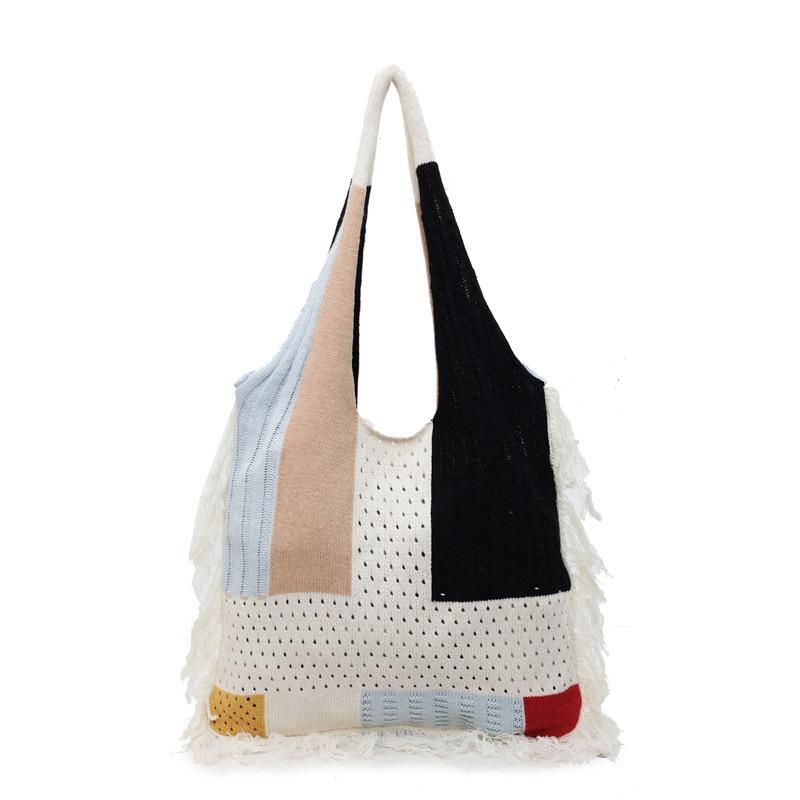 Новая нишевая ретро-дизайнерская вязаная сумка из шерсти Senmeng с бахромой и контрастными цветами, сумка-тоут на плечо one size fits all
Новая нишевая ретро-дизайнерская вязаная сумка из шерсти Senmeng с бахромой и контрастными цветами, сумка-тоут на плечо one size fits all