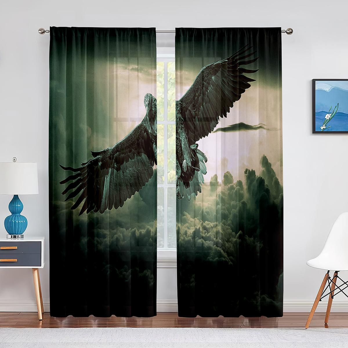 Тюлевые оконные занавески с видом белоголового орлана, летящего в горном лесу, прозрачные шторы из вуали для украшения гостиной, спальни 1 PCS W100XH250cm&Rod Pocket
Тюлевые оконные занавески с видом белоголового орлана, летящего в горном лесу, прозрачные шторы из вуали для украшения гостиной, спальни 1 PCS W100XH250cm&Rod Pocket