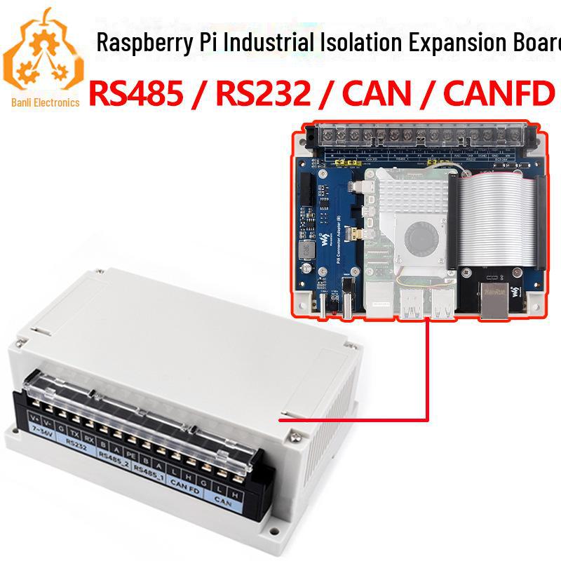 Raspberry Pi 4B/5 Industrial Expansion Board: RS232, RS485, CAN, CANFD with Housing
Raspberry Pi 4B/5 Industrial Expansion Board: RS232, RS485, CAN, CANFD with Housing