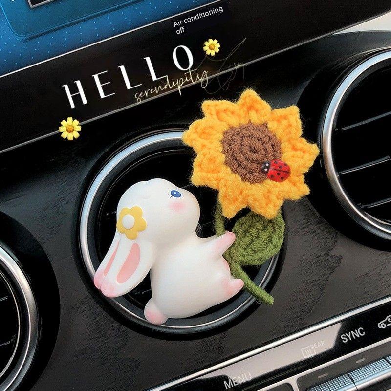 Cute Flower-Holding Rabbit Car Air Freshener, Car Perfume Vent Decoration, Diffuser Stone, Cartoon Car Interior Ornament for Women Sunflower Bunny
Cute Flower-Holding Rabbit Car Air Freshener, Car Perfume Vent Decoration, Diffuser Stone, Cartoon Car Interior Ornament for Women Sunflower Bunny