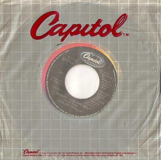 7inch Record DURAN DURAN Hungry Like The Wolf B5195 Capitol Records 1982 Canada Pop Used
7inch Record DURAN DURAN Hungry Like The Wolf B5195 Capitol Records 1982 Canada Pop Used