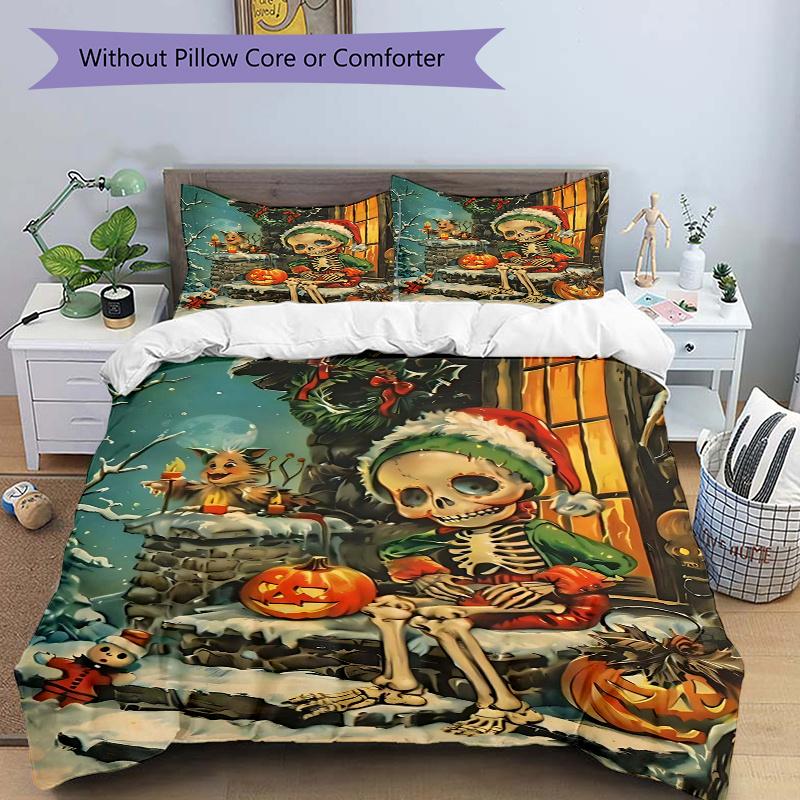 3pcs Skeleton in Christmas Print Cover Set Ultra Soft, Breathable, and Comfortable Bedding with Stylish Design for Bedroom and Guest Room Decor 1 135x200cm
3pcs Skeleton in Christmas Print Cover Set Ultra Soft, Breathable, and Comfortable Bedding with Stylish Design for Bedroom and Guest Room Decor 1 135x200cm