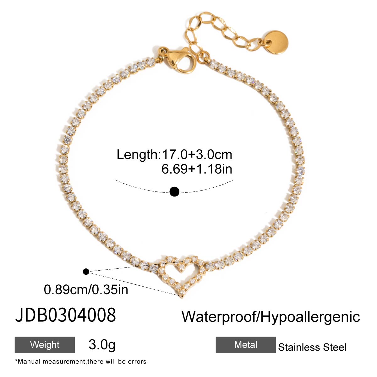 Youthway Love Heart Hollow Zirconia Chain Bracelet Stainless Steel Trending Wrist Jewelry Delicate Arrivals High Quality Bracele
Youthway Love Heart Hollow Zirconia Chain Bracelet Stainless Steel Trending Wrist Jewelry Delicate Arrivals High Quality Bracele