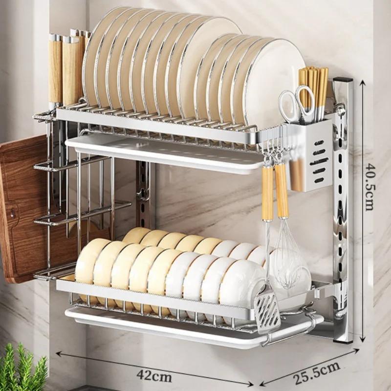 Кухонная сушилка для посуды, настенная многофункциональная полка для хранения, шкаф без отверстий с палочками для еды, ножами, тарелками, сливом для хранения
Кухонная сушилка для посуды, настенная многофункциональная полка для хранения, шкаф без отверстий с палочками для еды, ножами, тарелками, сливом для хранения