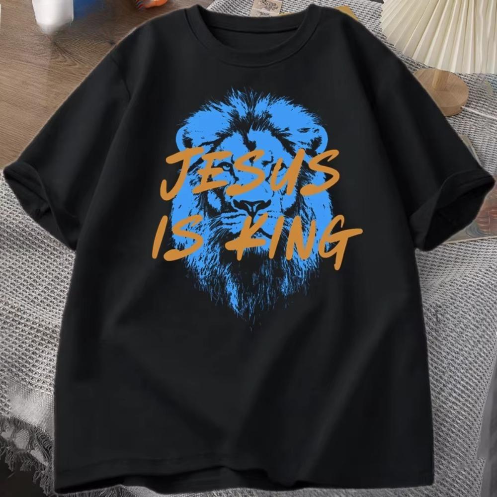 Jesus Is King Christian T Shirt for Unisex Women Faith Street-wear Tee Shirt Religious Bible Verse T-shirt Cotton Short Sleeve Tees S
Jesus Is King Christian T Shirt for Unisex Women Faith Street-wear Tee Shirt Religious Bible Verse T-shirt Cotton Short Sleeve Tees S