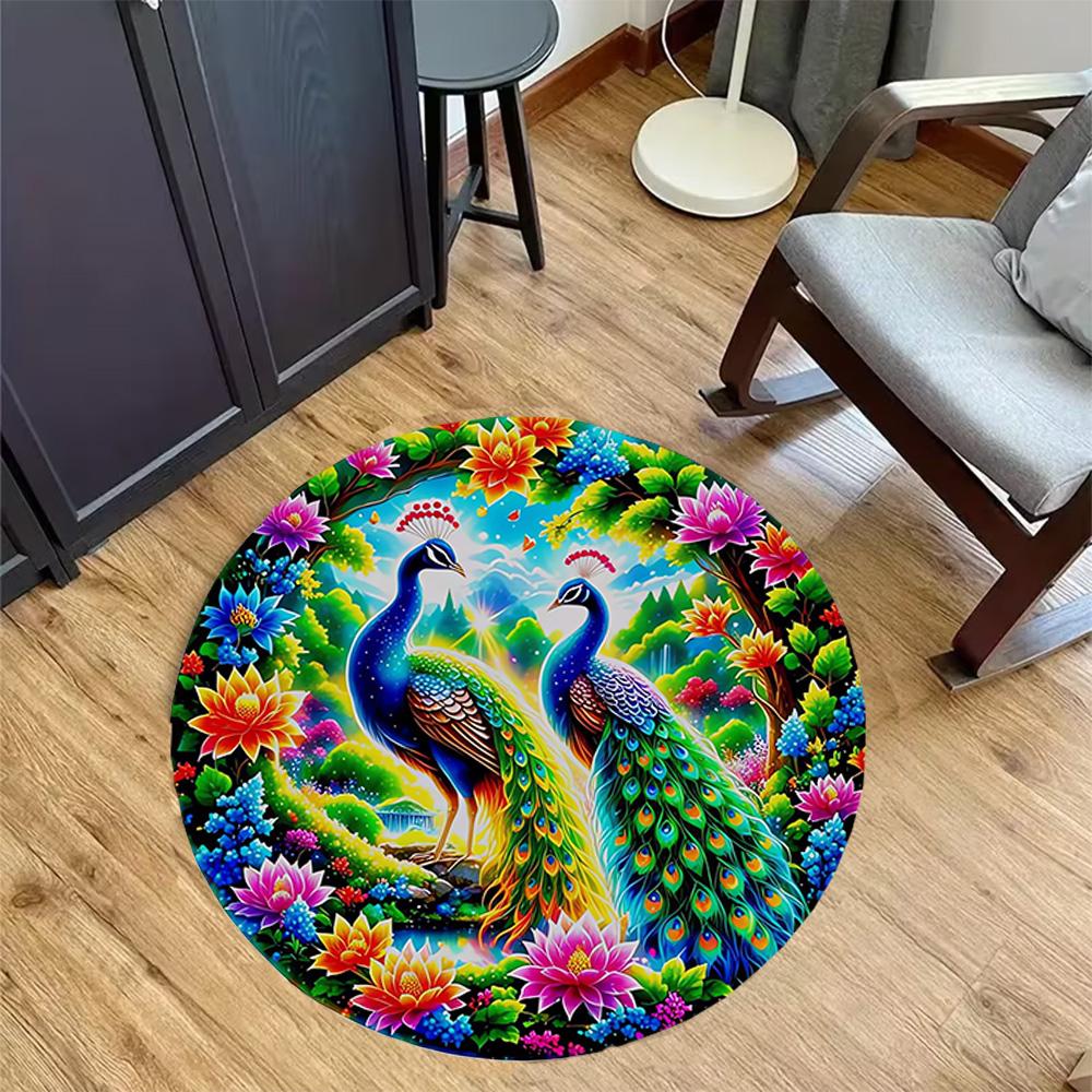 1pc home carpet peacock design non-slip rug for office decor and living room gift ideas Diameter 60cm
1pc home carpet peacock design non-slip rug for office decor and living room gift ideas Diameter 60cm