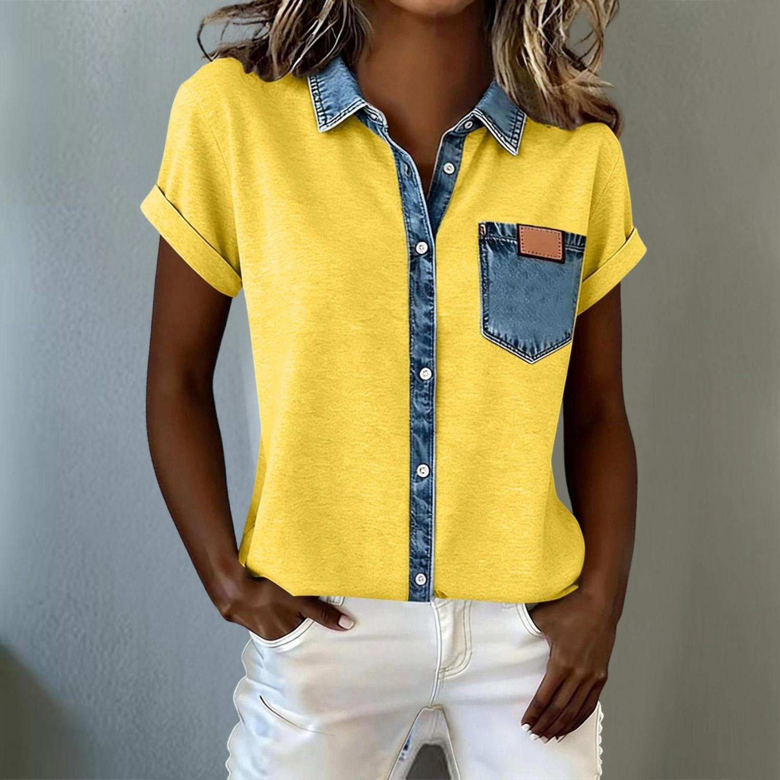 Women s Fashion Summer High-end Elegant And High-End Printed Short-Sleeved Shirt Tops XS жовтий
Women s Fashion Summer High-end Elegant And High-End Printed Short-Sleeved Shirt Tops XS жовтий