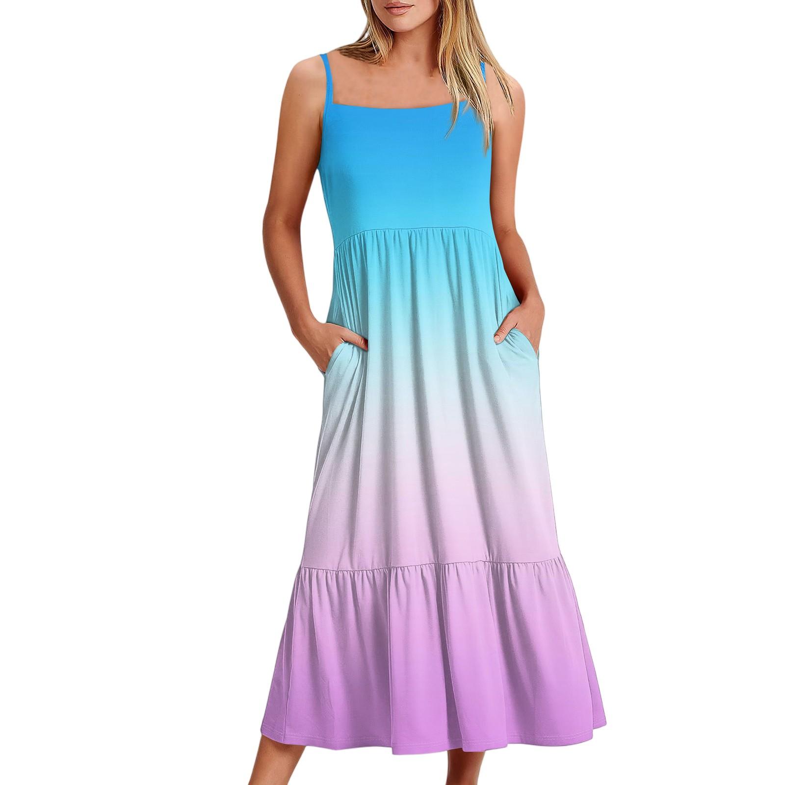 Жіноча довга пляжна повсякденна елегантна максі-сукня на тонких бретелях, градієнтного кольору, стримана, струмуюча, у богемному стилі L
Жіноча довга пляжна повсякденна елегантна максі-сукня на тонких бретелях, градієнтного кольору, стримана, струмуюча, у богемному стилі L