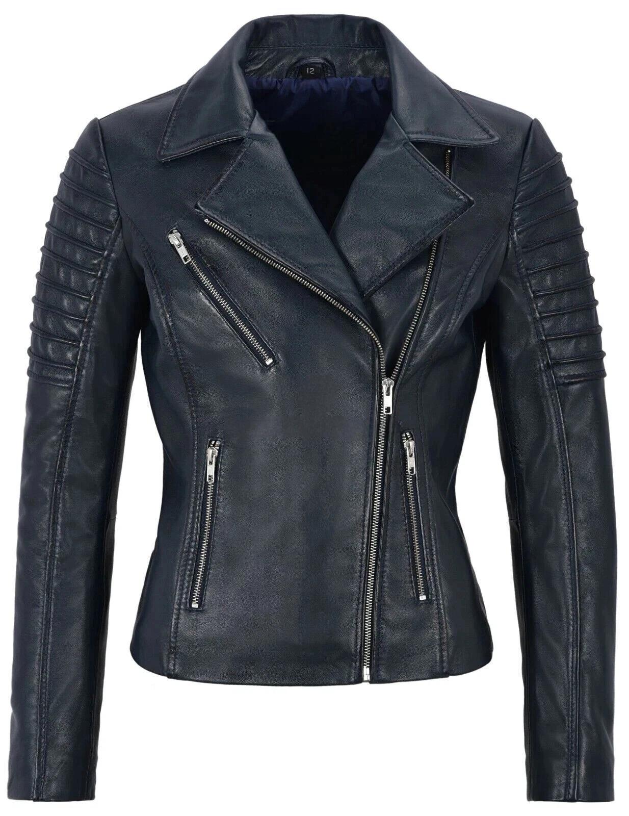 New Women Jacket Navy Blue Leather Lambskin Handmade Stylish Casual Motorcycle S чорний
New Women Jacket Navy Blue Leather Lambskin Handmade Stylish Casual Motorcycle S чорний
