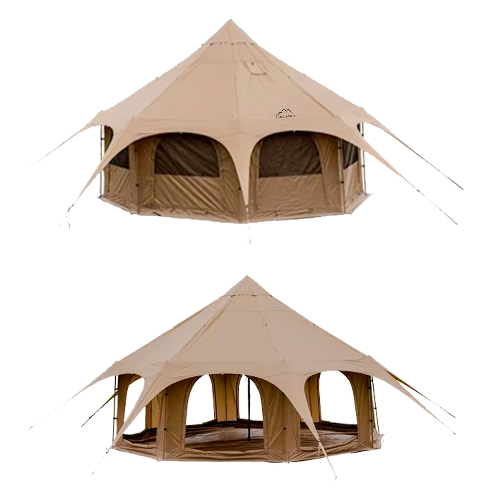 Kanggogo Bell Tent 5m Large One Pole Tent Glamping Tent for People Waterproof Windproof Breathable Sunshade Camping Group Activities Family Travel All
Kanggogo Bell Tent 5m Large One Pole Tent Glamping Tent for People Waterproof Windproof Breathable Sunshade Camping Group Activities Family Travel All