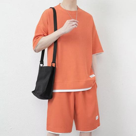 Yousheng 2Pcs/Set Men Summer Sport Suit O-neck Short Sleeve T-shirt Elastic Waist Adjustable Drawstring Wide Leg Shorts Set Waffle Texture Outfit
Yousheng 2Pcs/Set Men Summer Sport Suit O-neck Short Sleeve T-shirt Elastic Waist Adjustable Drawstring Wide Leg Shorts Set Waffle Texture Outfit