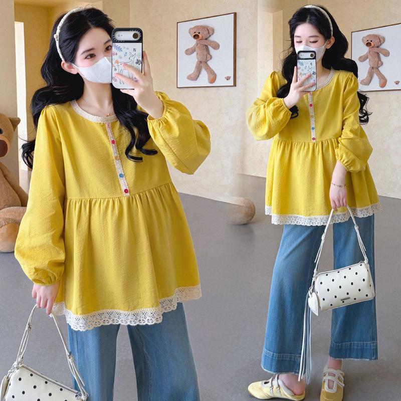 2026 Spring Korean Maternity Lace Patchwork Doll Top 2XL жовтий
2026 Spring Korean Maternity Lace Patchwork Doll Top 2XL жовтий