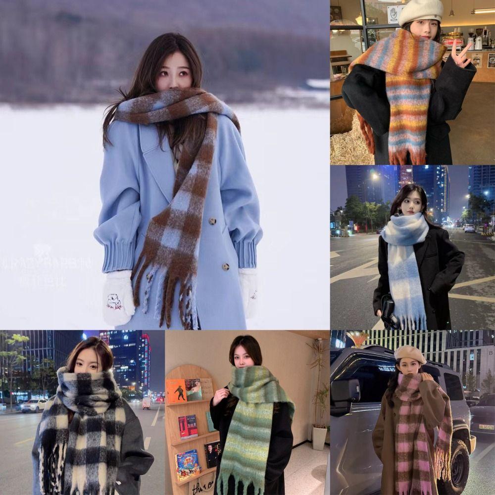 Stripe Pattern Winter Cashmere Scarf Warm Thickened Shawl Wrap Retro Long Tassel Scarves Girls Coffee-A
Stripe Pattern Winter Cashmere Scarf Warm Thickened Shawl Wrap Retro Long Tassel Scarves Girls Coffee-A