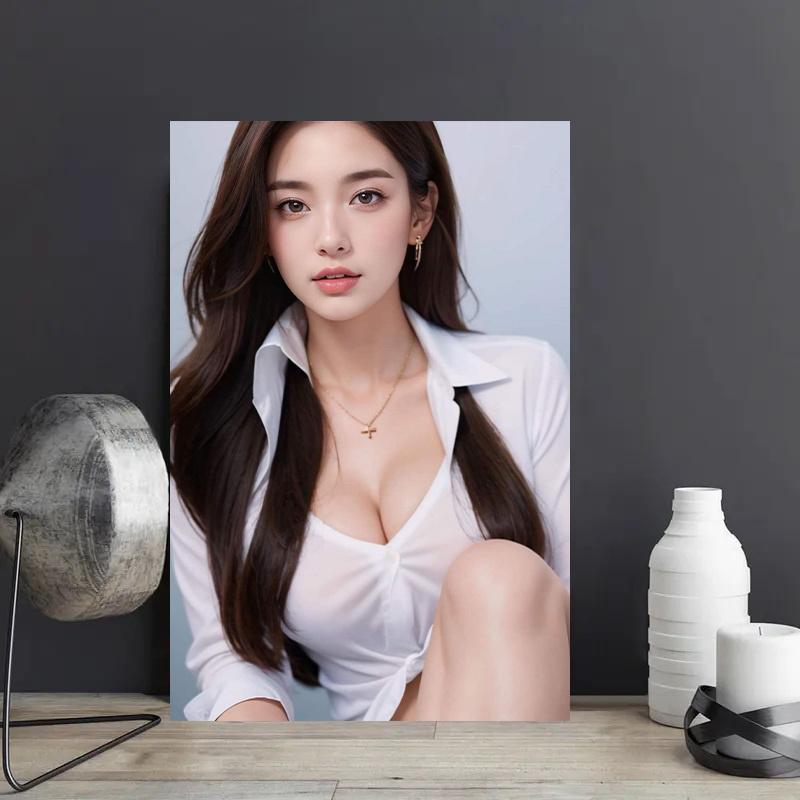 HD Metal Tin Sign Stunning Asian Beauty in White Sheer ButtonDown Shirt Vintage Poster Elegant Fashion Style Wall Art Decor f 20x30cm(7.8x11.8inch)
HD Metal Tin Sign Stunning Asian Beauty in White Sheer ButtonDown Shirt Vintage Poster Elegant Fashion Style Wall Art Decor f 20x30cm(7.8x11.8inch)