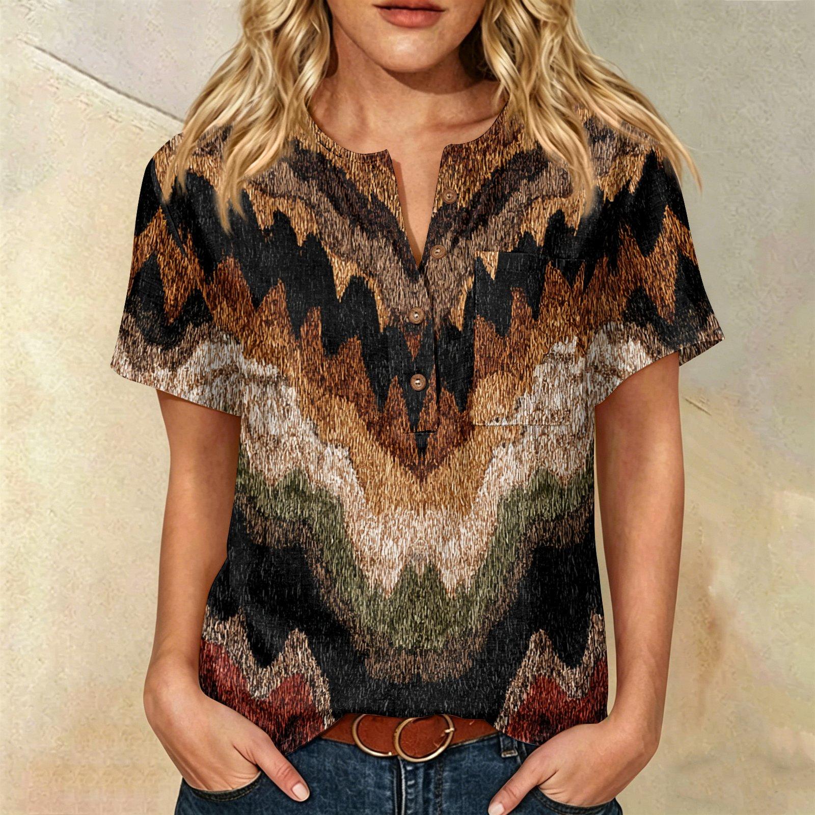 Women’s Short Sleeve Cotton Linen Shirt with Fashion Print Henley Button Neck and Chest Pocket Loose Fit Casual Top XXXL коричневый
Women’s Short Sleeve Cotton Linen Shirt with Fashion Print Henley Button Neck and Chest Pocket Loose Fit Casual Top XXXL коричневый