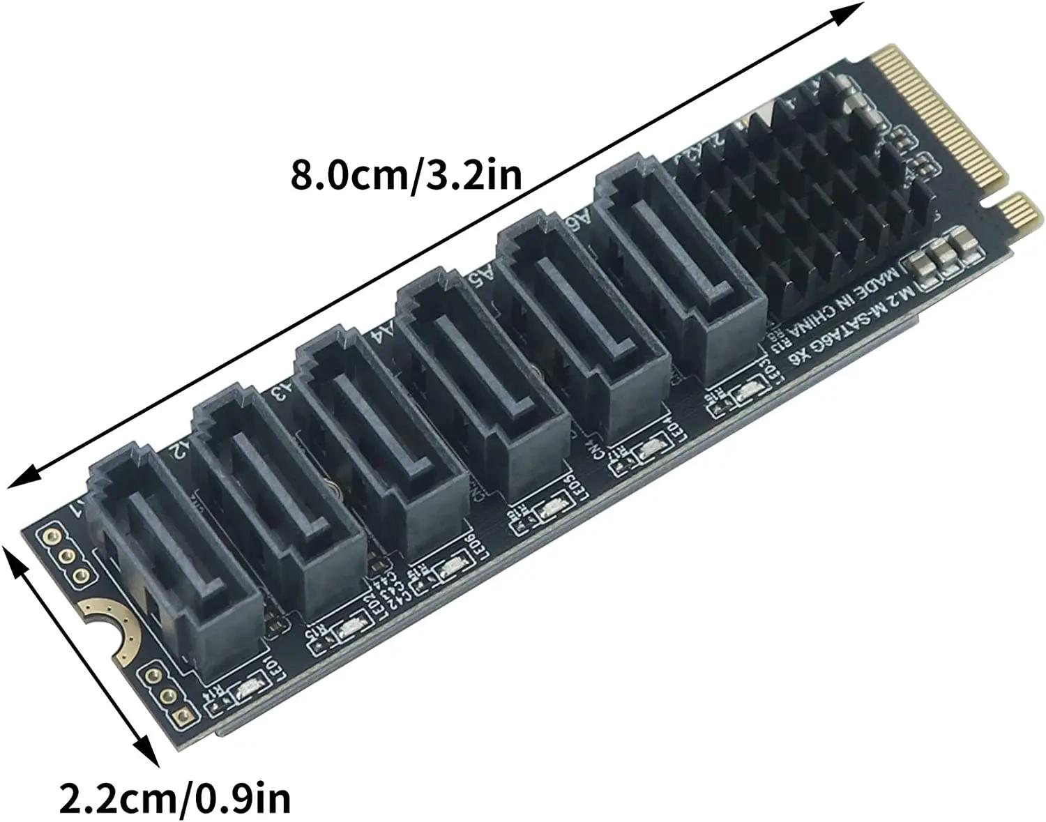 M.2 NVME PCI-E PCIE X4 X8 X16 To 6 Port 3.0 SATA Adapter Card Riser III 6GB/S Chassis server PC Expansion+6PCS 3.0 SATA CABLE
M.2 NVME PCI-E PCIE X4 X8 X16 To 6 Port 3.0 SATA Adapter Card Riser III 6GB/S Chassis server PC Expansion+6PCS 3.0 SATA CABLE