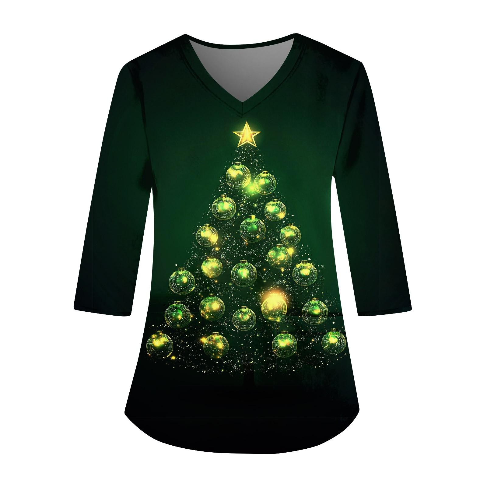 Женский свободный рабочий топ с V-образным вырезом и карманом, рождественским принтом и рукавом три четверти M
Женский свободный рабочий топ с V-образным вырезом и карманом, рождественским принтом и рукавом три четверти M