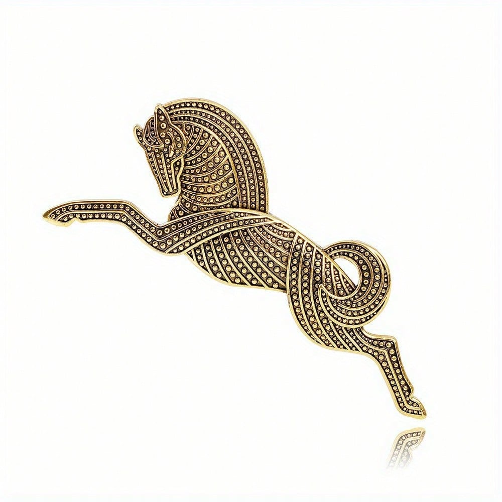 Vintage Horse Brooch Set, Gold Silver-Tone Dot Pattern Pin, Retro Accessory for Daily Party Wear, Perfect Gift for Horse Lovers
Vintage Horse Brooch Set, Gold Silver-Tone Dot Pattern Pin, Retro Accessory for Daily Party Wear, Perfect Gift for Horse Lovers