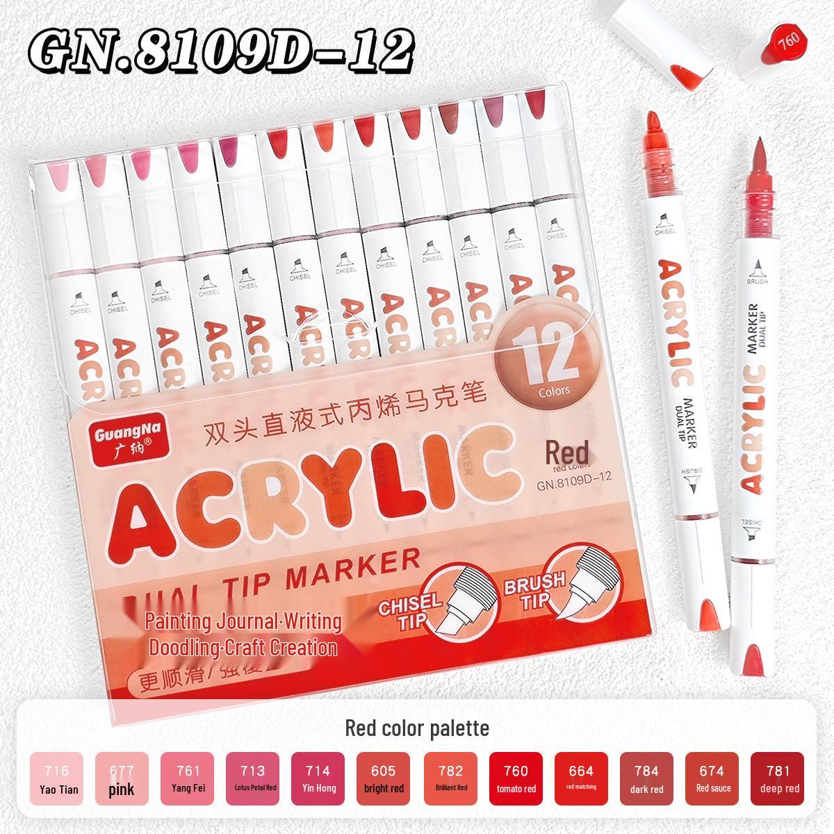 Broadly Recruit 8109 Dual-Tip Acrylic Marker Pens: Soft Tip & Angled Chisel for Opaque Art
Broadly Recruit 8109 Dual-Tip Acrylic Marker Pens: Soft Tip & Angled Chisel for Opaque Art